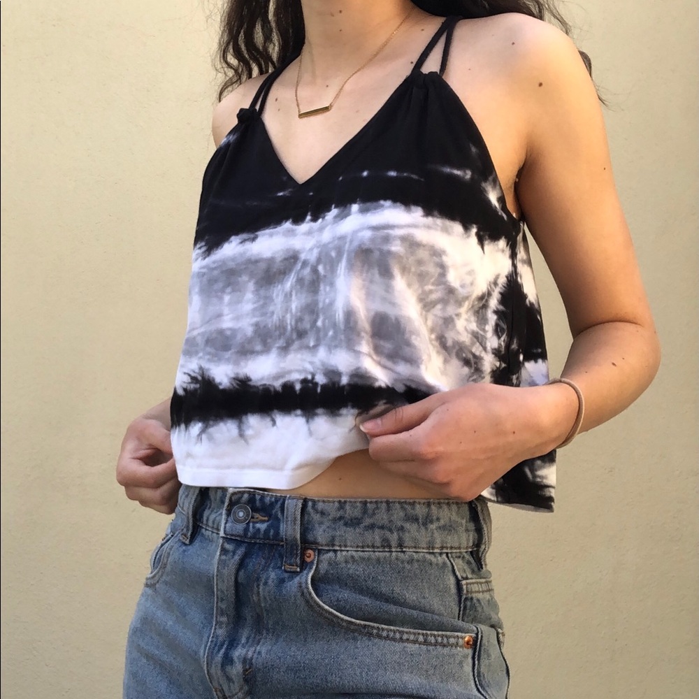 Black and gray Tie dye tank top